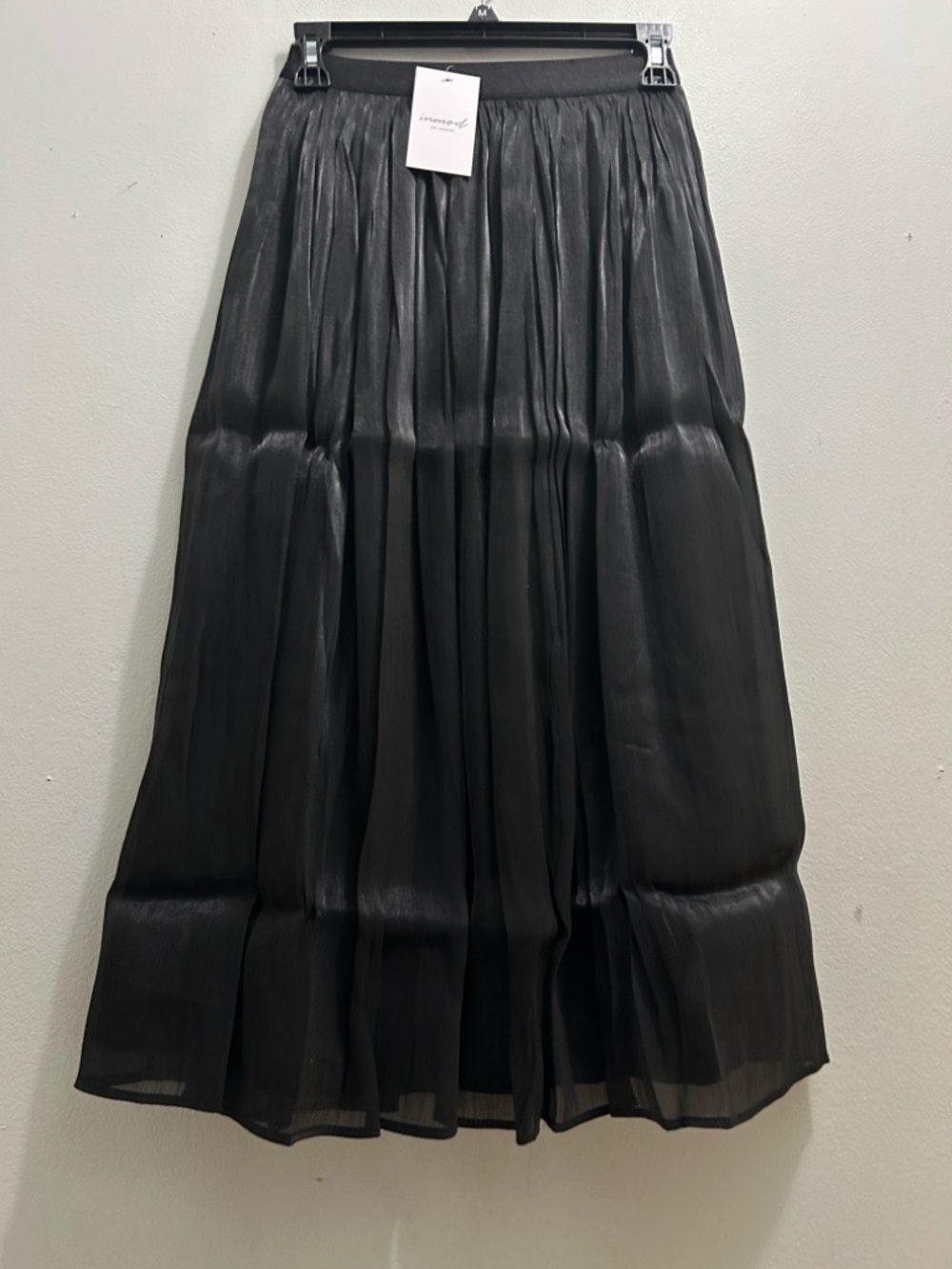Women's Black Pleated Maxi Skirt